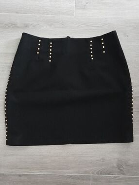 H&M Black Pencil Skirt with Gold Studs